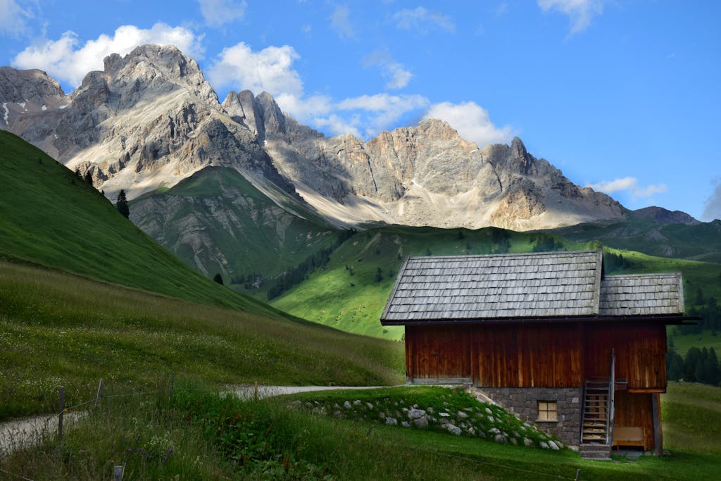 Wooden Chalet in Fassa Valley in Trentino Province, Italy